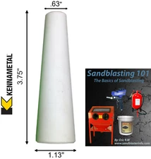 Ceramic Type 1 Sandblaster Nozzle 3.75" Long + Ebook with International Shipping