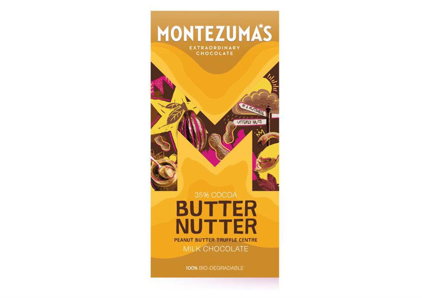 Montezumas Chocolate Butter Nutter P'nut Butter 90g x 12 Pack