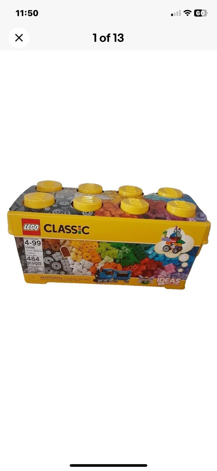Lego Classic 10696 Medium Creative Tub W/ Instructions 484 Pieces (2015)
