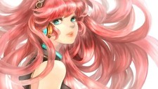 Anime girls megurine luka vocaloid headphones long hair Playmat Game Mat Desk