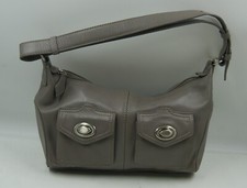 Via Spiga Women's Handbag Gray Leather Inner Pockets Single Handle Shoulder Bag