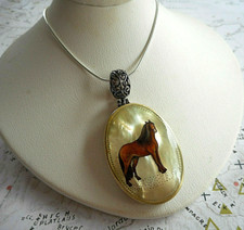 Sterling Silver Andalusian Horse on MOP Pendant 20