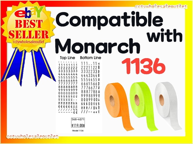 Prezzo etichette per Monarch 1136 prezzo Gun 1136 4- sleeve white