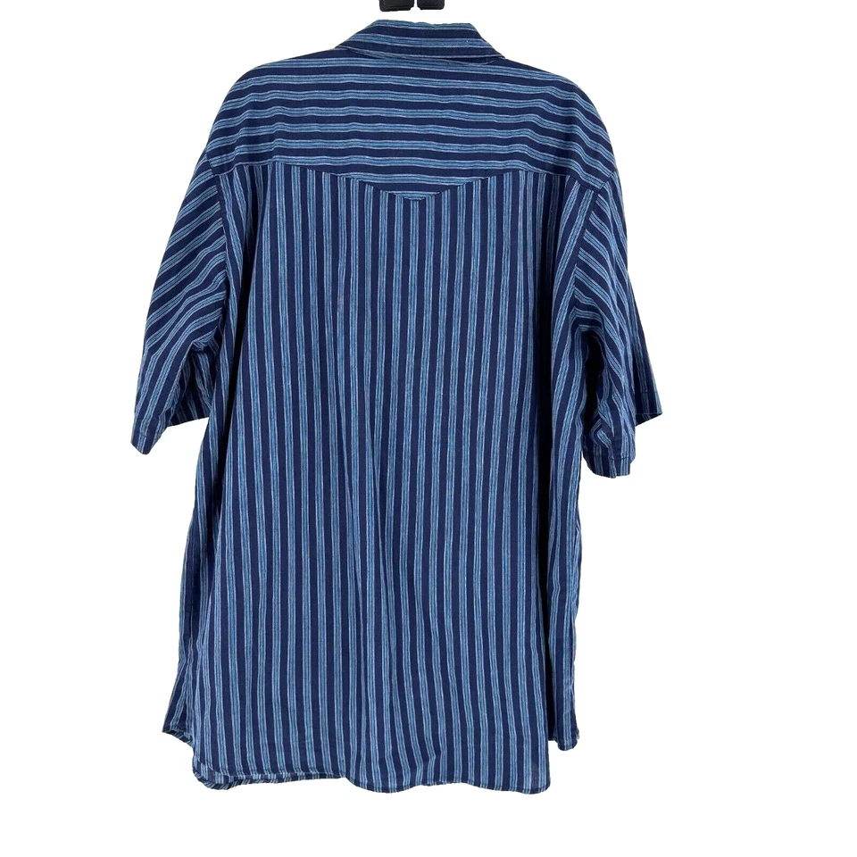 Camisa a Presión Bit & Bridle Western Pearl Para Hombre 2XT Alta Azul Rayas Vaquero Rodeo Foto 2 de 4