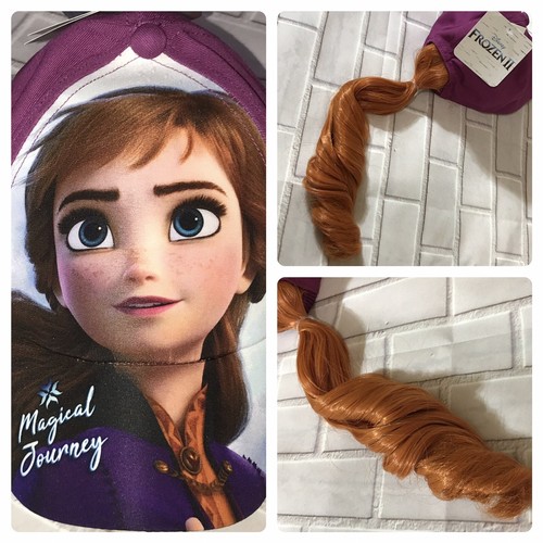 Disney Frozen Baseball Cap Attached Anna Red Ponytail Hat For Girls Kids - 第 3/14 張圖片
