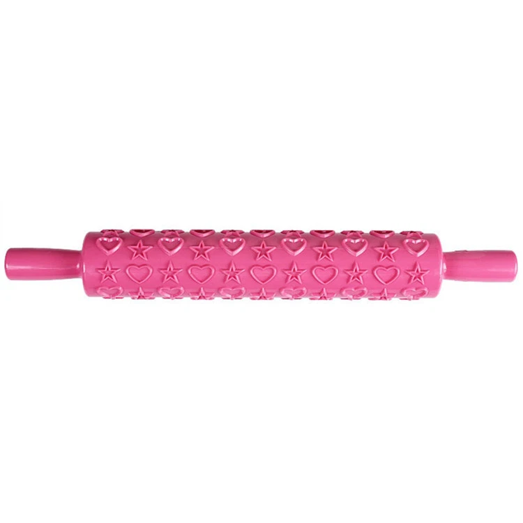 Embossed Rolling Pins x 3 Swirl Mesh Heart & Star Cake Decorating Pastry Tool S3 - Image 3 of 4