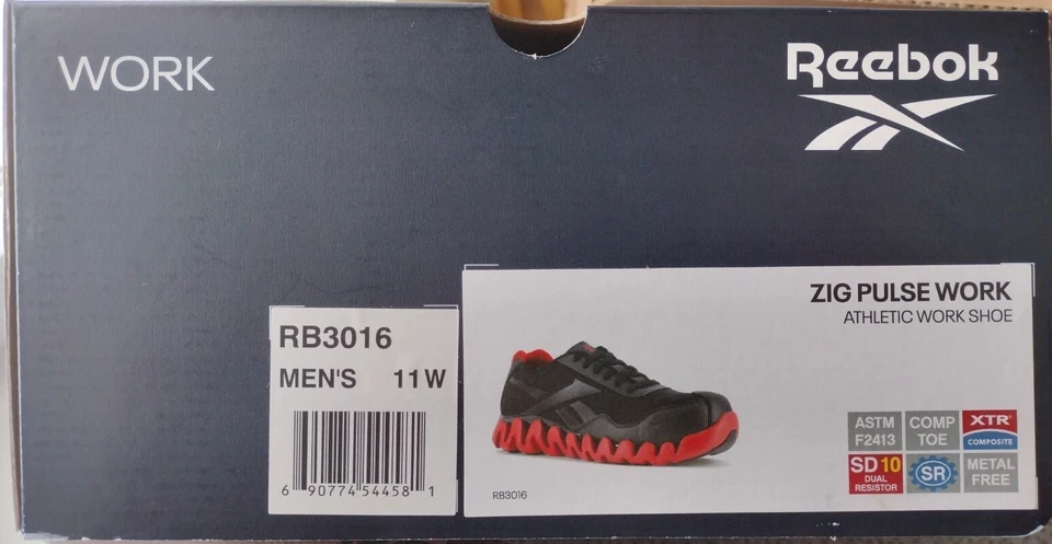 Tênis masculino e tênis esportivo Reebok Work Zig Pulse Work SD10 biqueira comp tamanho 11W - Imagem 3 de 4