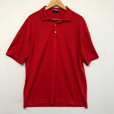 Nike Golf Men Short Sleeve Fit Dry Polyester Polo Shirt Size Large Red B282 -14
