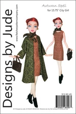 Autumn Spell Doll Clothes Sewing Pattern for 15.75" City Girl Dolls Tonner