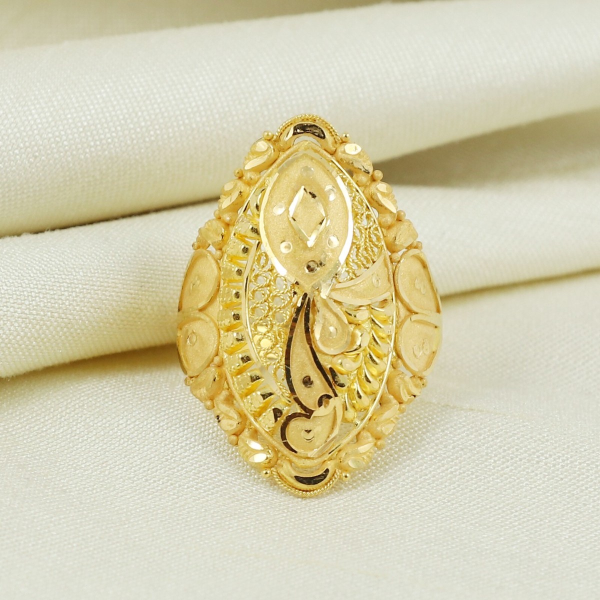 22K Solid Yellow Gold Ring Genuine Hallmarked 916 Handcrafted Ring