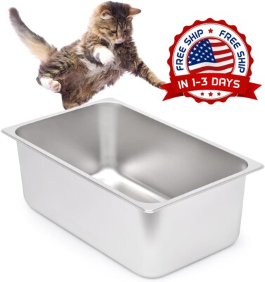 Caja de arena para gatos con lados altos superficie antiadherente para gatos NEW