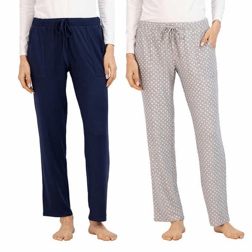 NWT Lucky Brand Women's 2 Piece Sleep Pajajma Pants Blue/Gray Size L $80 2D239 - Picture 1 of 3