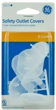 GE 50271 Safety Outlet Plastic Cover, Clear, 8 Pieces
