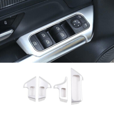 Window Lift Panel Switch Cover Trim 4* For Benz GLB W247 2020-2024 Matte Silver
