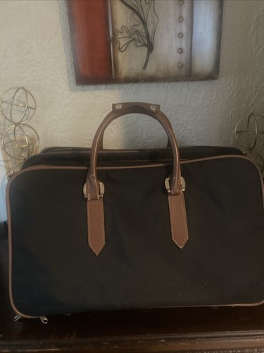 Vintage Lark Suitcase Leather Trim 3 Section, Expandable Carry-on, Weekender 21" - Picture 5 of 13