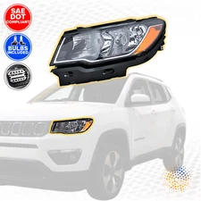 [Halogen] For 2017-2021 Jeep Compass OE Style Driver Side Headlight with BULB LH
