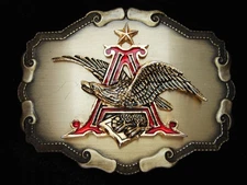 RA05136 *NOS* VINTAGE 1981 **ANHEUSER-BUSCH** BEER BREWING COMPANY BELT BUCKLE
