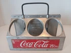 Vintage Coca Cola Aluminum Metal 6 Pack Bottle Carrier Caddy - 1960’s - 70's