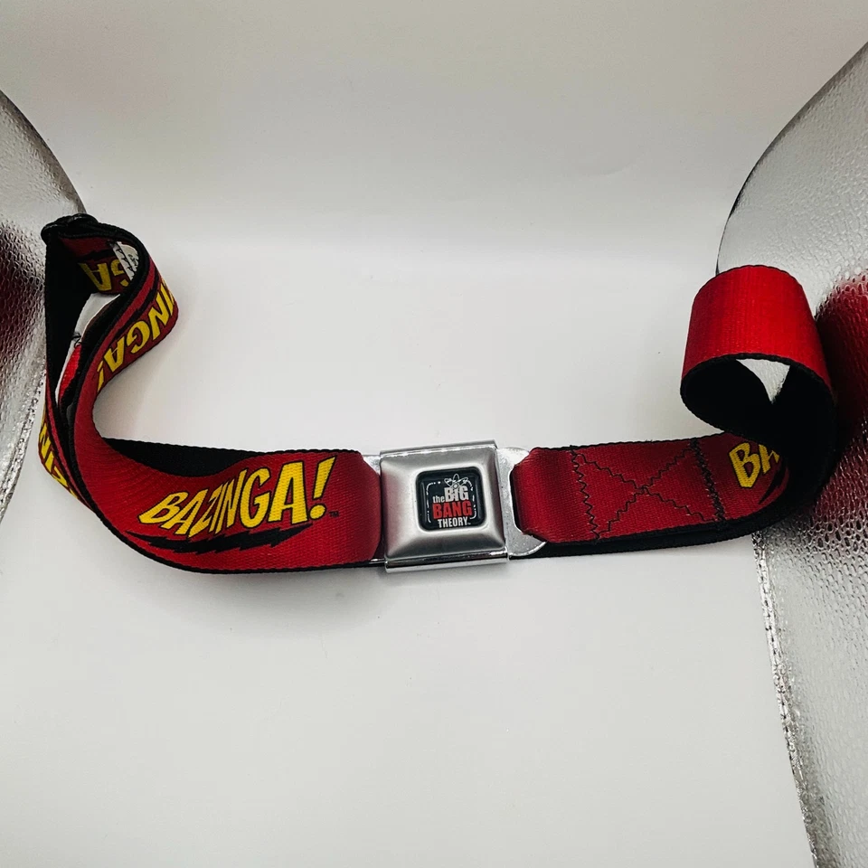 The Big Bang Theory Bazinga Cinturón de Seguridad Rojo Hebilla Cinturón Hebilla-Abajo WBPT001 Adjusta Foto 2 de 4