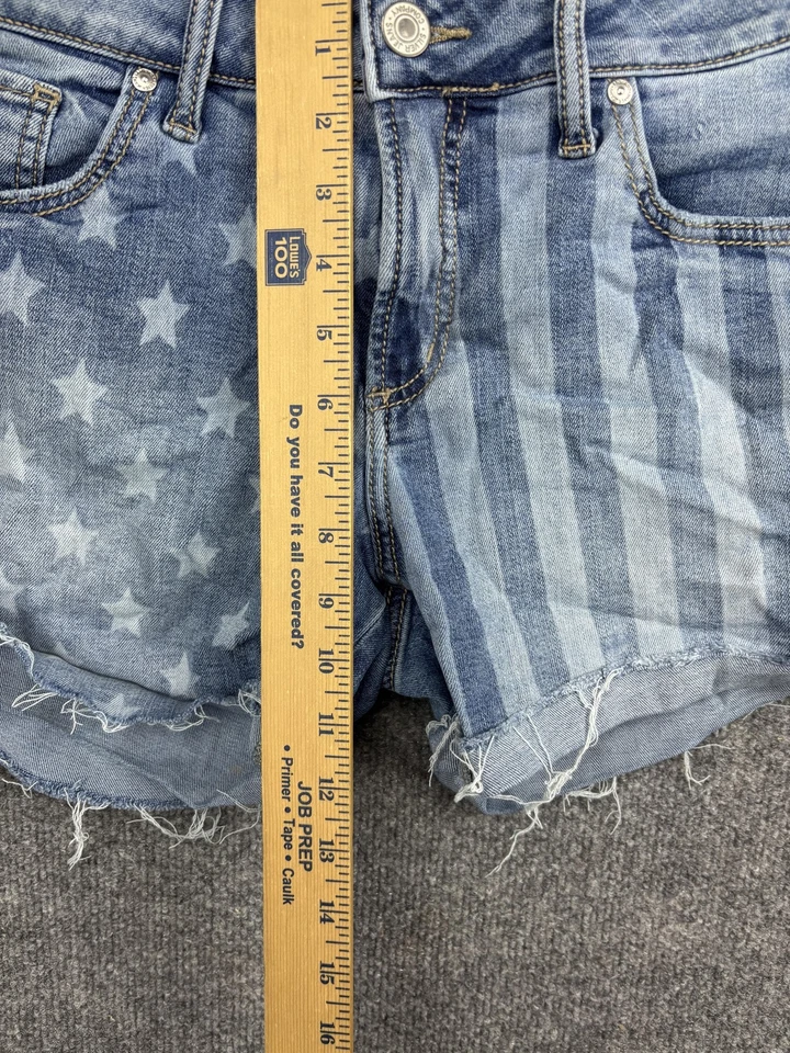 Pantalones Cortos Silver Jeans Co para Mujer 28 Denim Boyfriend Distressed American Flag Foto 4 de 4