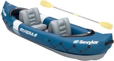 Sevylor Riviera 205514 2 Person Inflatable Kayak - Blue. Used once, free holdall