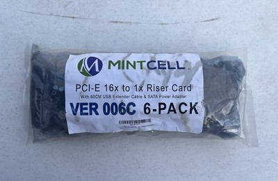 PCIe GPU Riser Card 6-Pack VER 006C PCI-E 16x to 1x USB Mining Ether ETH NEW