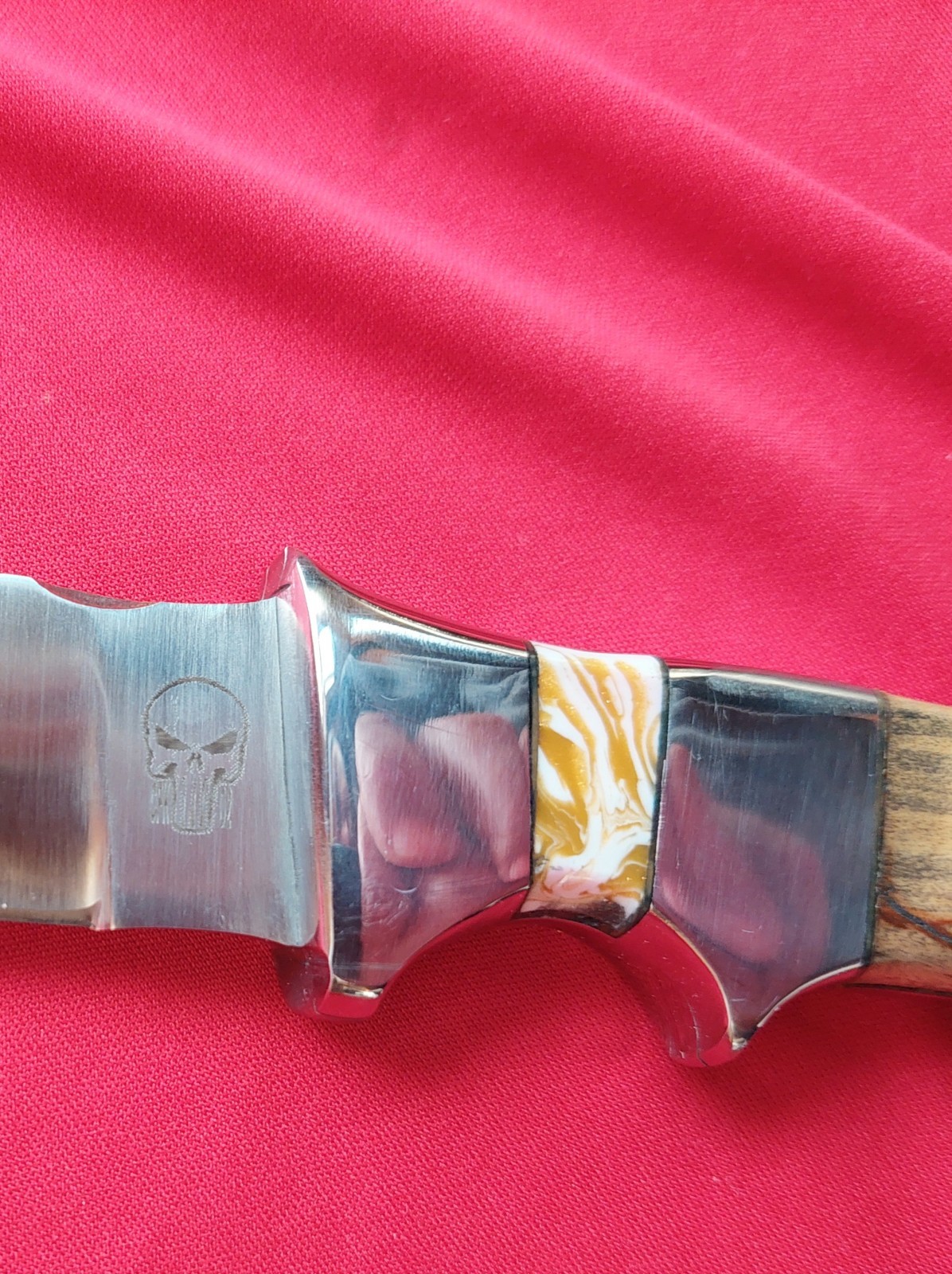 12" CFK-iPak Thick Full TANG D2 Steel, Finger Groove Laynard Hole Leather Sheath