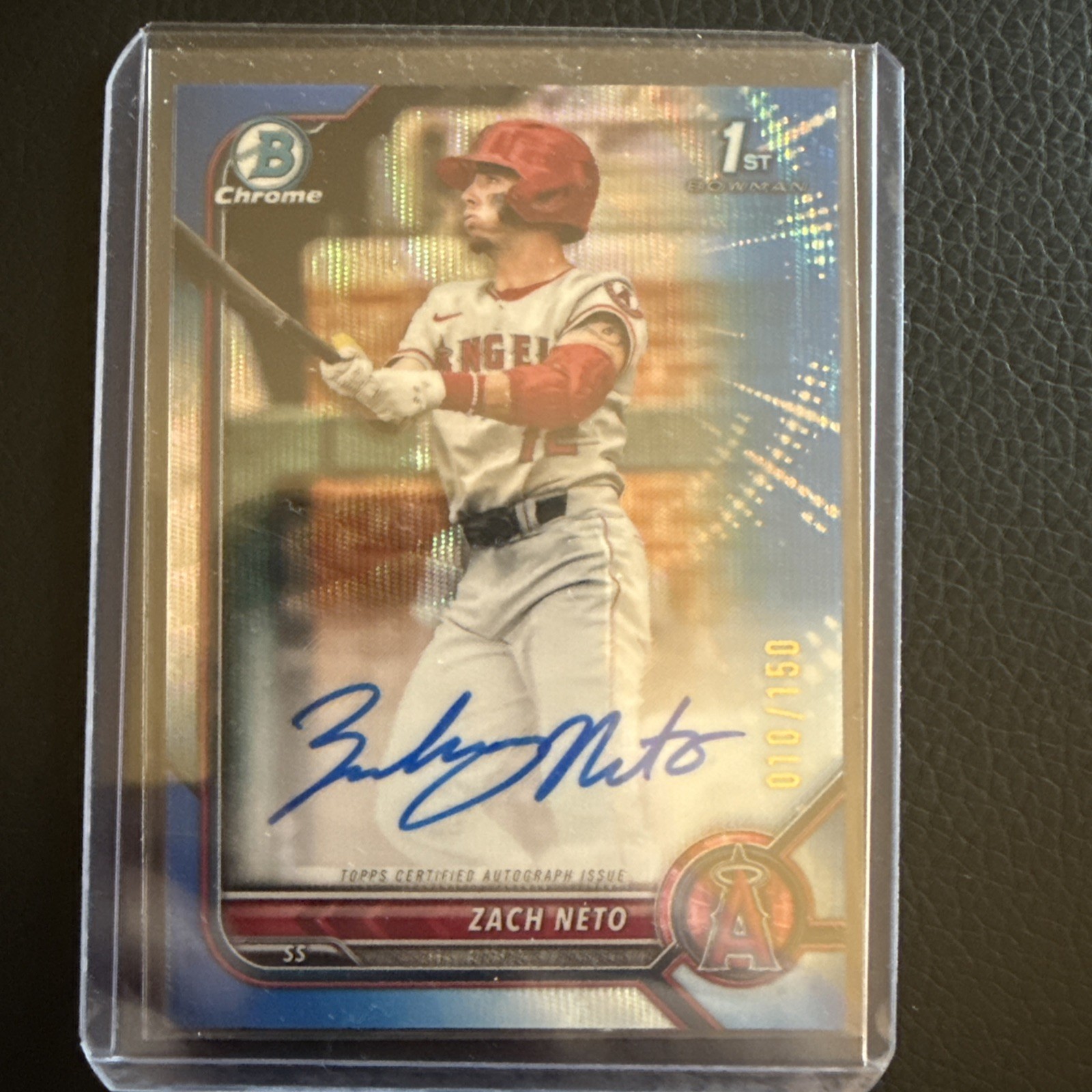 2022 Bowman Draft - Chrome Draft Pick Auto Zach Neto #CDA-ZN Blue Wave  /150