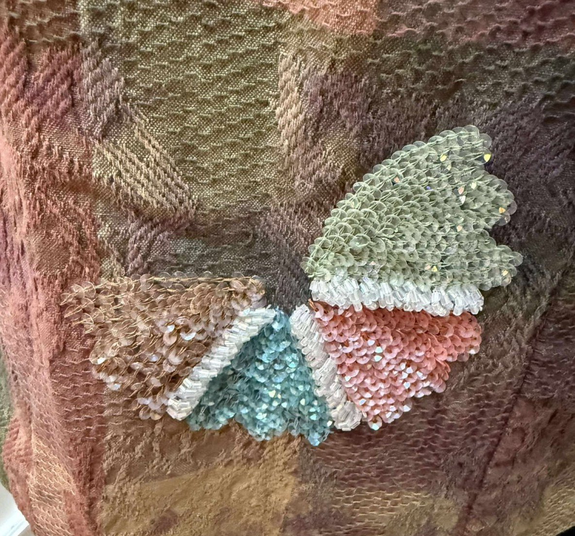 Woman's Jacket Artistic Patchwork with Sequin Emb… - image 3