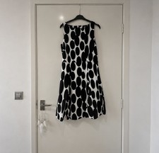 Wallis petticoat style dress polka dots black and white size 10 vintage 80 look