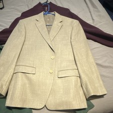 Lauren Ralph Lauren Beige Linen 38S 2-Button Notch Lapel