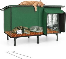 Large Heated Outdoor Cat House Waterproof  Insulated Winter Home for Cats