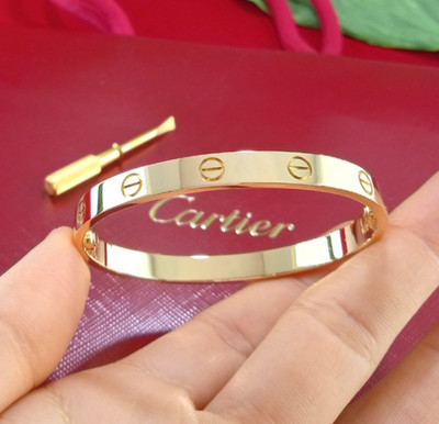 CARTIER LOVE BRACELET CLASSIC 18K YG NEW VERSION SIZE 18 W/ BOX