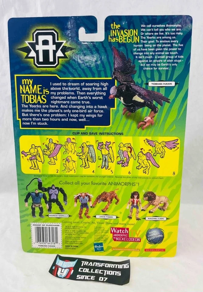 Transformers Animorphs 1998 Deluxe Tobias Hawk MOSC - Image 2 of 2