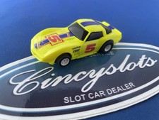 Tyco Yellow 5 Chevrolet Corvette Mint Condition HO Slot Car.