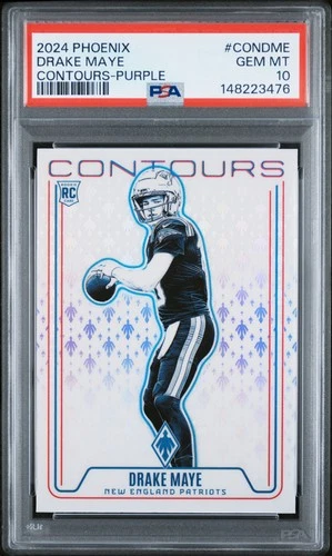 2024 PANINI PHOENIX CONTOURS PURPLE #CONDME DRAKE MAYE ROOKIE RC PSA 10