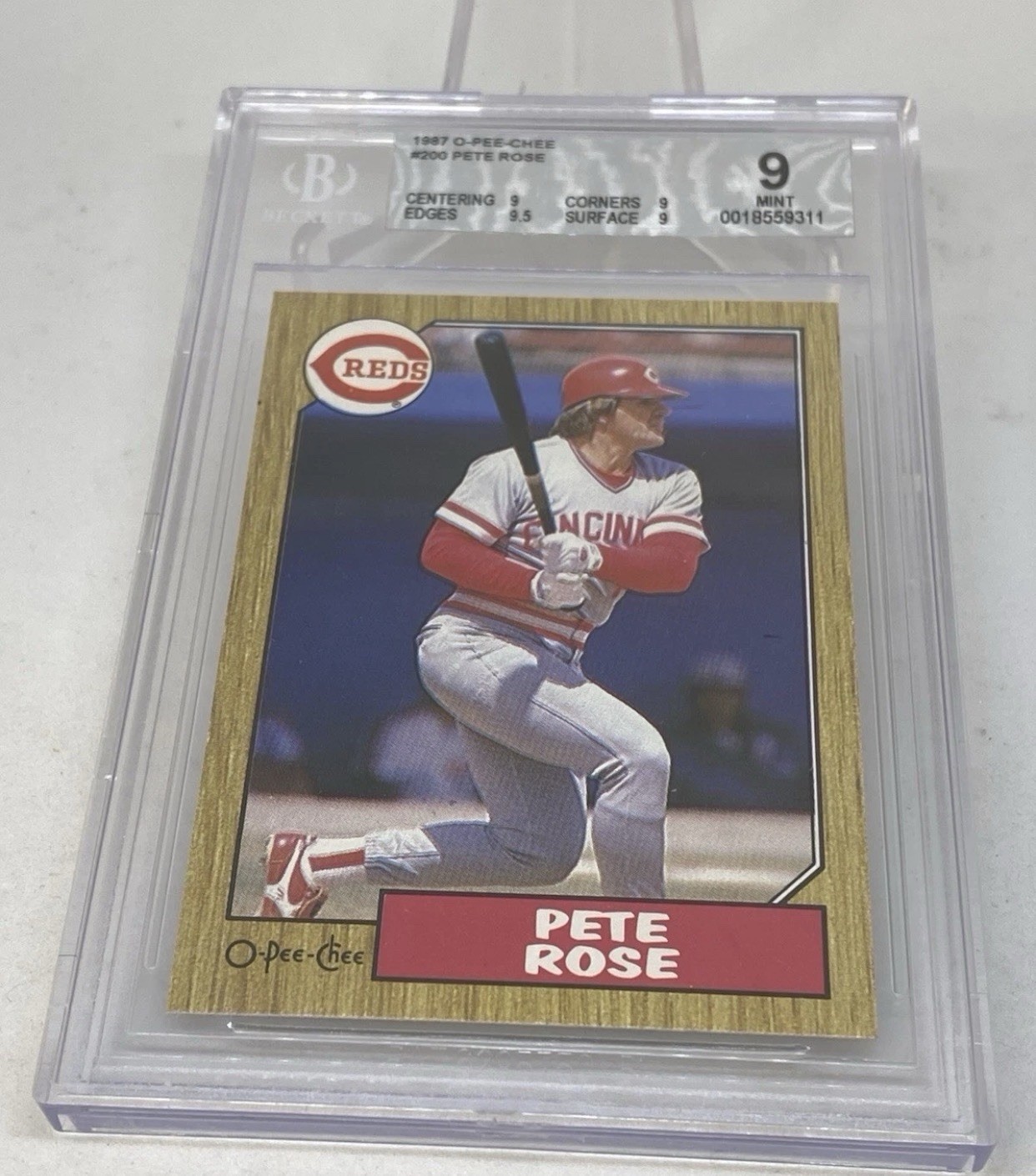 1987 Topps O-PEE-CHEE Pete Rose (#200) BGS 9 MINT POP 4 NONE HIGHER RAREST