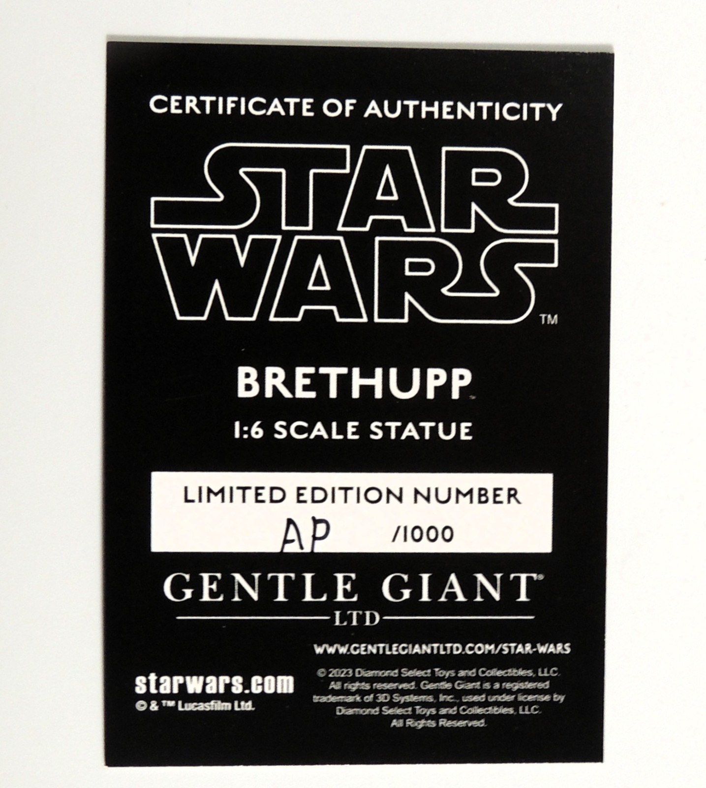 Brethupp Star Wars Milestones 1:6 Statue Web Exclusive 2023 Artist Proof/1,000