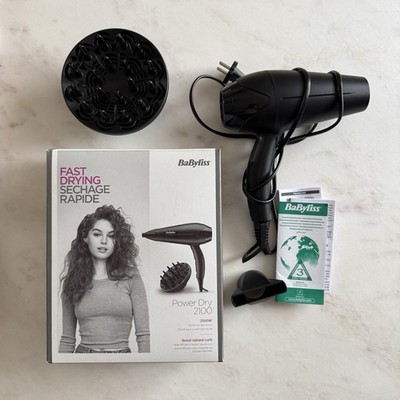 **WIE NEU!** BaByliss D563DE Power Dry 2100 Haartrockner Fön Schwarz (2100 Watt)