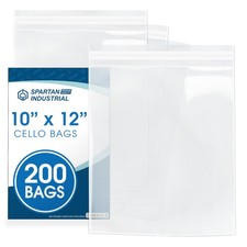 - 10" X 12" 200 Count Crystal Clear Resealable Cello Poly Bags for Packaging ...