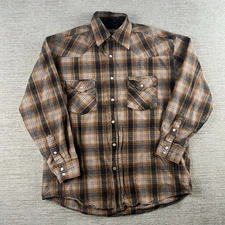 West Coast Choppers Jesse James Pearl Snap Shirt Size M Workwear Plaid Flannel