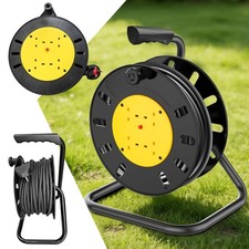Electric Extension Lead 4 Gang 10/15/25/50 Meter Cable Reel UK Plug Socket