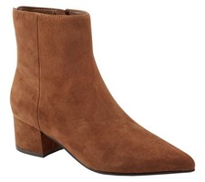 Marc Fisher LTD Leather Ankle Boots - Leonna-QV Dark Brown 9/M New