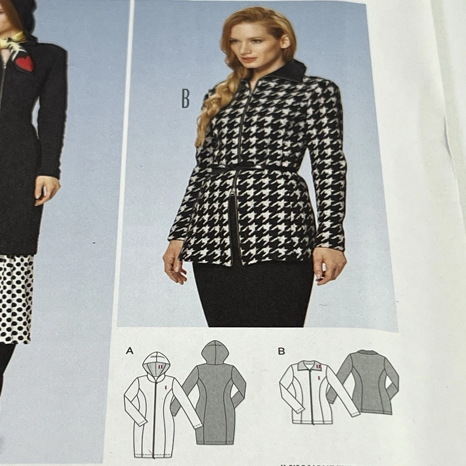 Burda Vintage Sewing Pattern 6847 Womens Coat Jacket Size 8-18 Uncut Y2K Fashion - Image 3 of 4