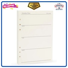 A5 Weekly Planner Refills 6-Ring Binder Inserts Undated 45 Sheets 90 Pages