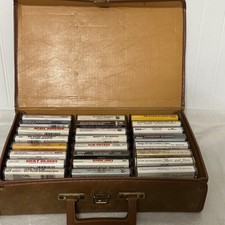 Vintage Country Music Cassette Lot Savoy Case Brown Good Johnny Cash Haggard