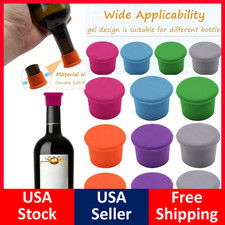 Tapones de vino de silicona, tapón de botella, botella de vino corcho, juego de 1/5/10 colores