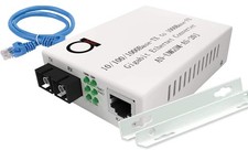 Single Mode Gigabit Fiber Media Converter 20km SC To UTP Cat5e Cat6 10/100/1000