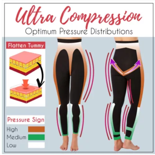 Leggings donna compressione vita alta tono controllo pancia coscia gamba body shaper - Foto 9 di 21