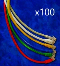 100 Pack - 25ft CAT6 Ethernet Network LAN Router Patch Cable Cord - Pick Colors